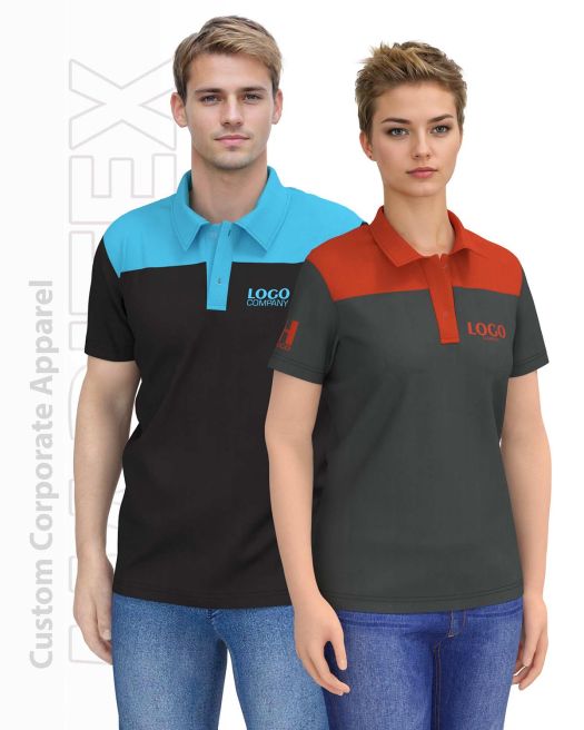 Корпоративная поло с яркими кокетками 2410